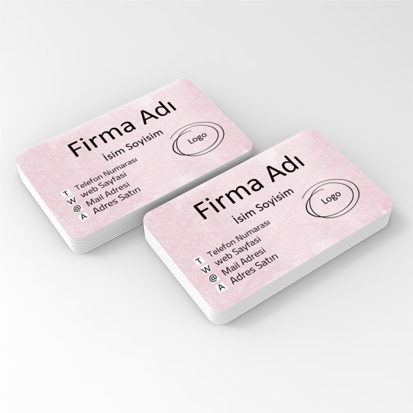 pembe desenli kartvizit