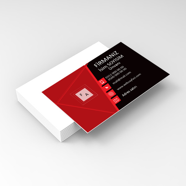 kırmızı siyah kartvizit