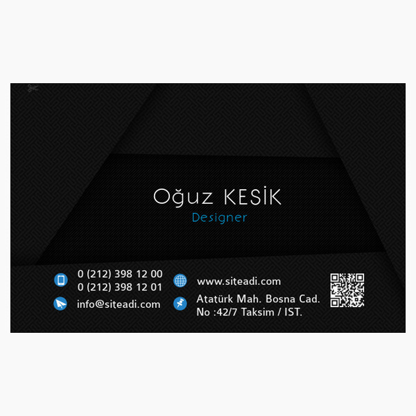 Mavi Turbo Nokta Desenli Kartvizit