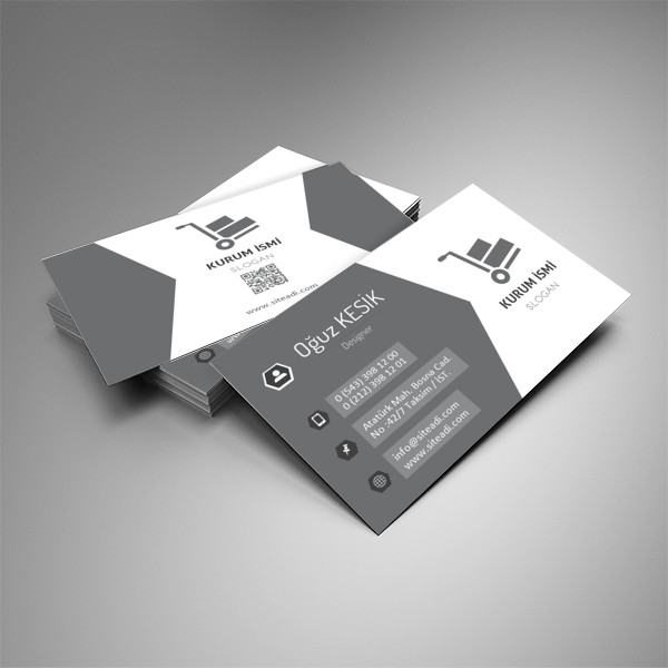 Nakliye Taşımacılık Kartvizit Gri