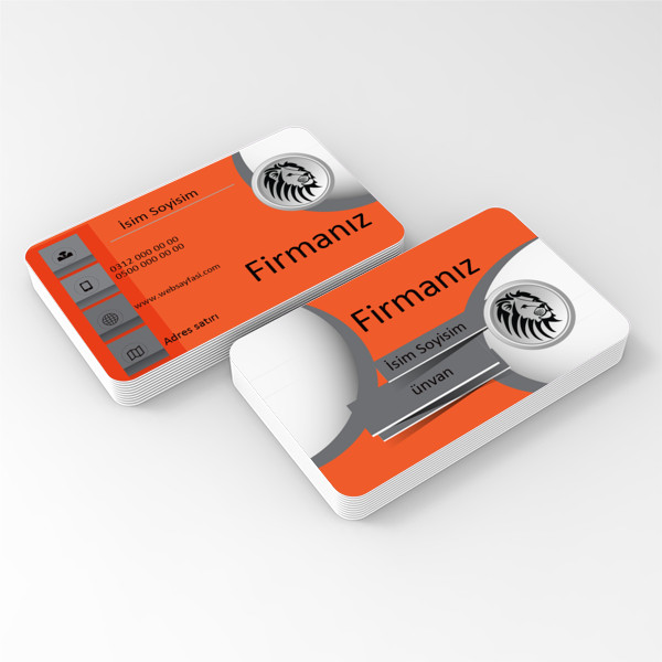 gri turuncu desen kartvizit