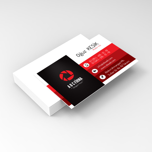 Kişisel Kurumsal Kartvizit Kırmızı 01