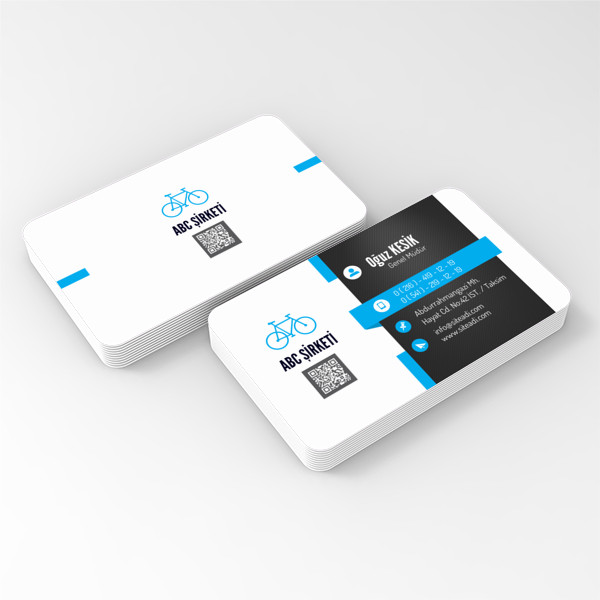 Kurumsal Kartvizit Mavi Beyaz