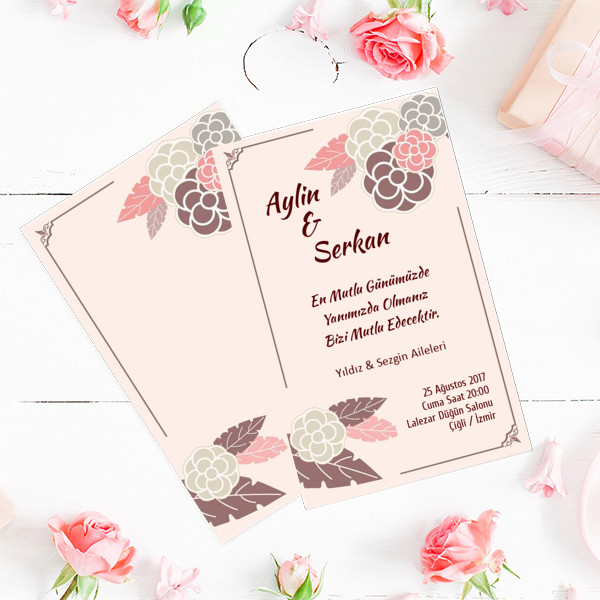 evlilik davetiye pastel renkler 