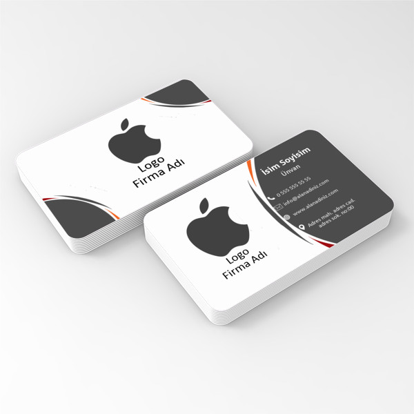 Square Silver Oval Kartvizit