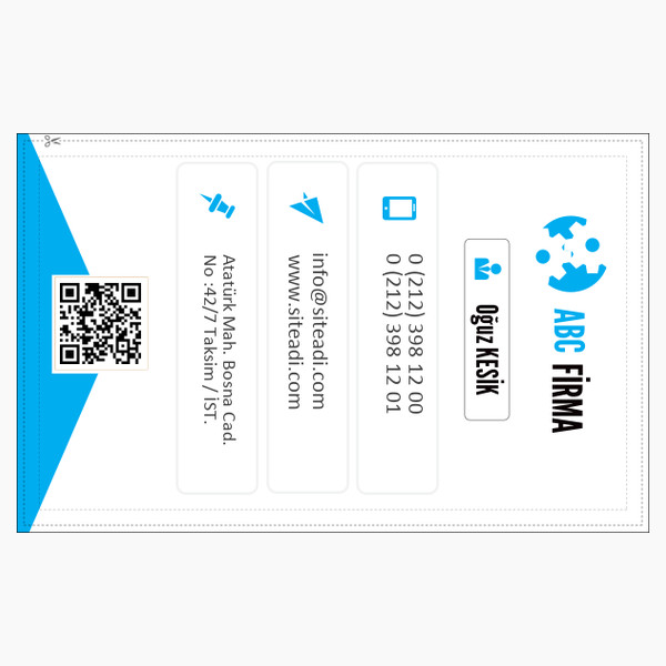 Dikey Kurumsal Klasik Kartvizit Mavi2 0203