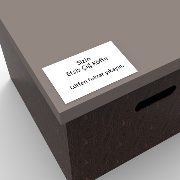 Çiğ Köfte Salata Paketi Üstü Etiket