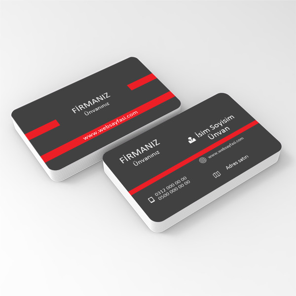 gri kırmızı çizgi kartvizit