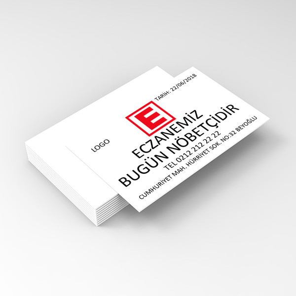 Nöbetçi Eczane Reklam Kartvizit