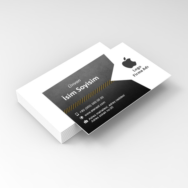 Fabric Gray Tek Yön Kartvizit