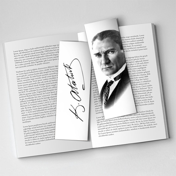 Atatürk Kitap Ayracı Beyaz