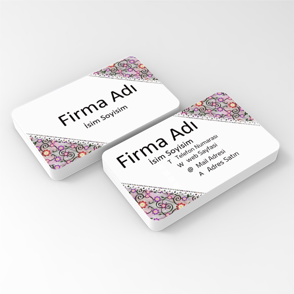 çiçek desenli kartvizit