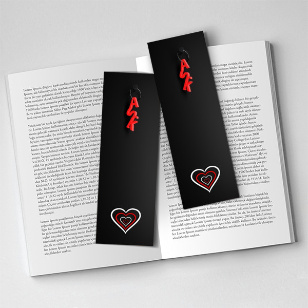 Kitap Ayracı - Aşk - Kırmızı