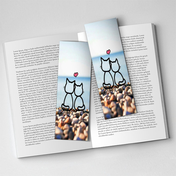 Kedi Çİzimi Kitap Ayracı