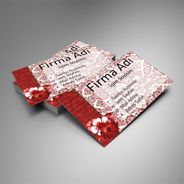 çiçek desen kartvizit