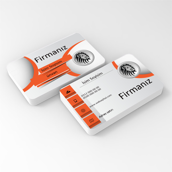 gri turuncu desen kartvizit