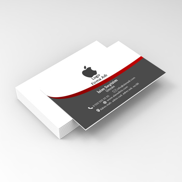 Red Slim Nokta Desenli Kartvizit