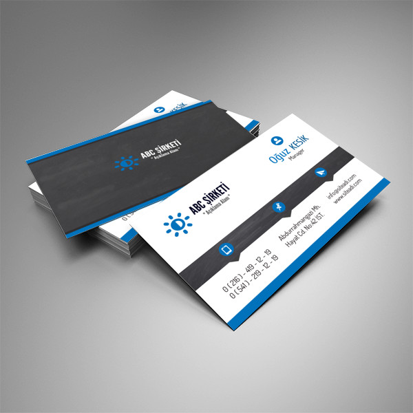 Kurumsal Firma Kartviziti Mavi