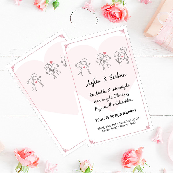 evlilik karikatür davetiye