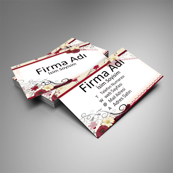 çiçek çerçeve  desen kartvizit