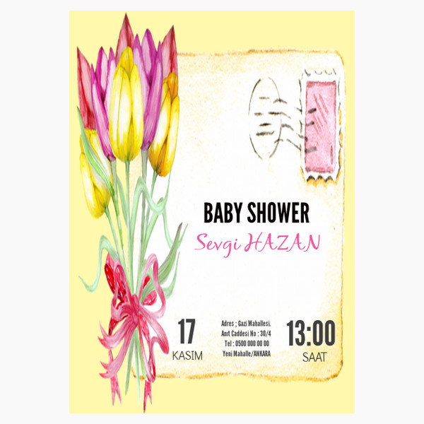 lale baby shower davetiye