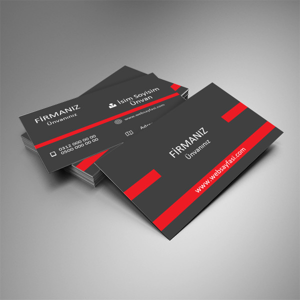 gri kırmızı çizgi kartvizit