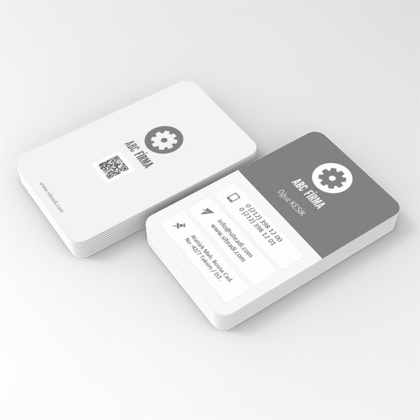 dikey kartvizit özel GRİ