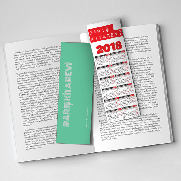 2018 takvimli kitap ayracı kitabevi