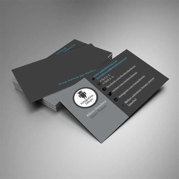 Fotoğraflı Gri Mavi