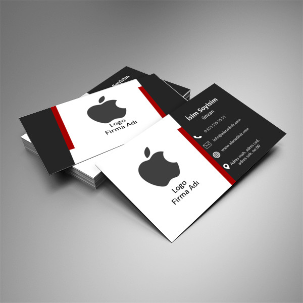 bordo gri standart kartvizit